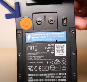 ring camera reset button